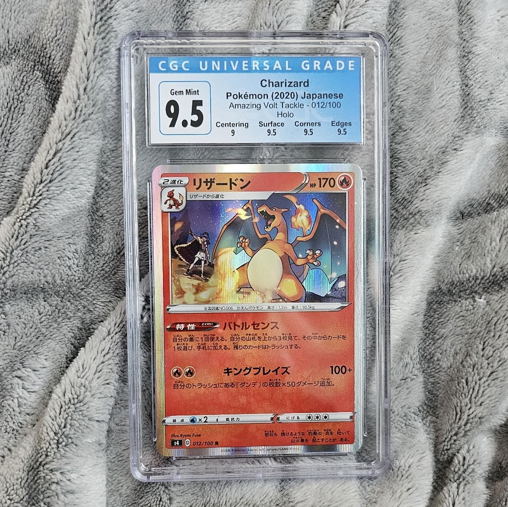 Charizard Pokémon 2020 Japanese Amazing Volt Tackle 012/100 CGC 9.5 Graded Slab